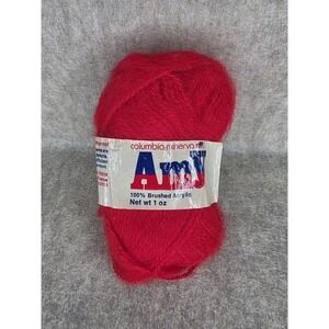 Vtg. Columbia Minerva Amy Yarn 1 oz 100%‎ Brushed Acrylic Scarlet Red #2708